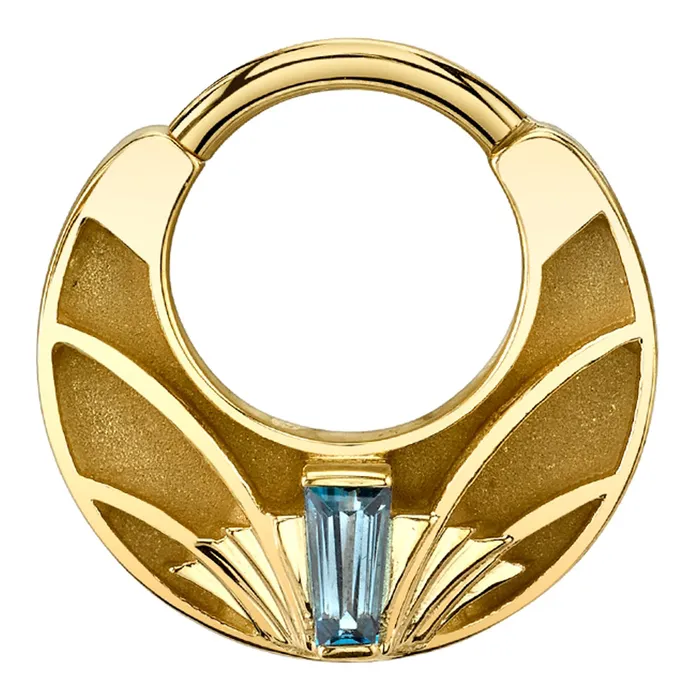 Rings Body Vision BVLA Architect Hinge Ring in Gold with London Blue Topaz Rings Body Vision BVLA Architect Hinge Ring in Gold with London Blue Topaz