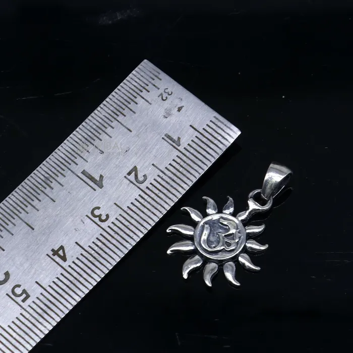 TRIBAL ORNAMENTS Necklaces 925 Sterling silver handmade om design shiva mantra pendant nsp863