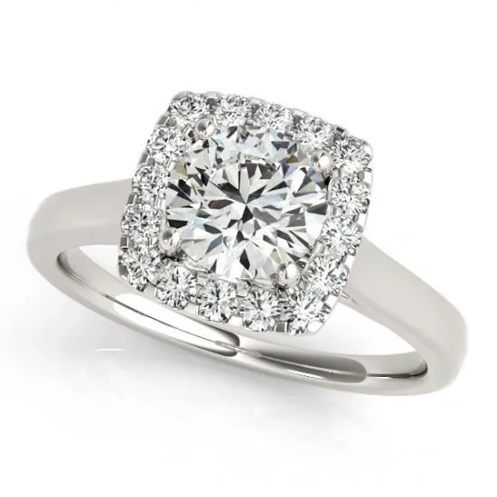 GB Rings 4K Natural Earth Mined Diamond Halo Ring