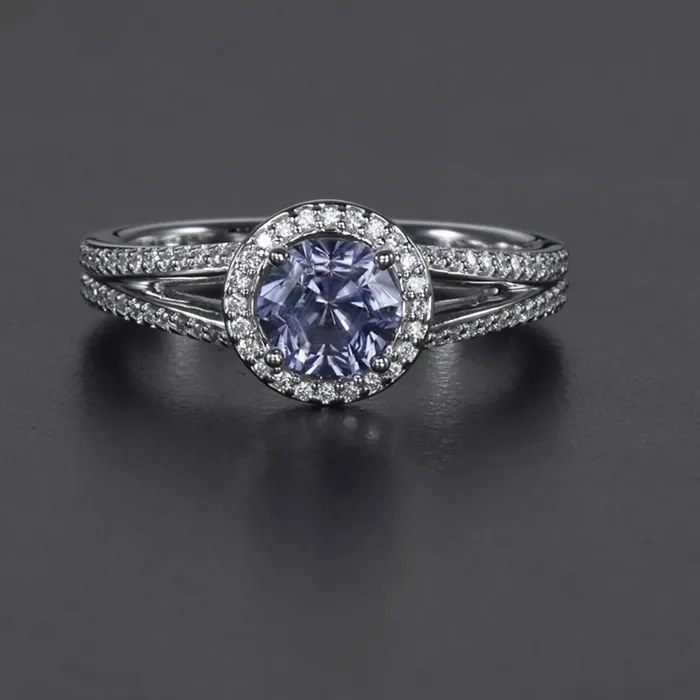 14K White Gold Montana Sapphire and Diamond Ring 150 Carats Moriartys Gem Art Rings