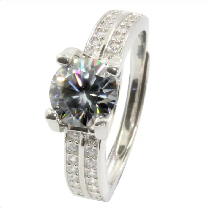Luxus Moissanite Rings Jewelry Rings Platinum Plated Silver Moissanite Engagement Ring 1ct Luxus Moissanite Rings Jewelry Rings Platinum Plated Silver Moissanite Engagement Ring 1ct