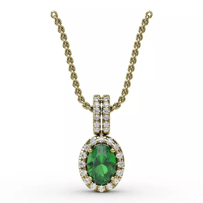 Necklaces International Diamond Center Fana Emerald Diamond Halo Pendant Necklace Necklaces International Diamond Center Fana Emerald Diamond Halo Pendant Necklace