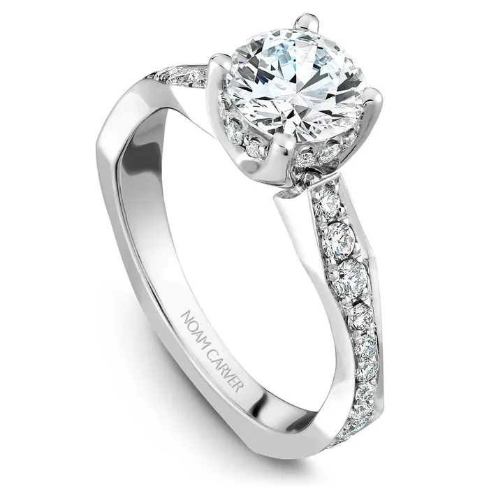 Noam Carver White Gold Curved Channel Set Euro Shank Engagement Ring Setting 061 CTW International Diamond Center Rings Noam Carver White Gold Curved Channel Set Euro Shank Engagement Ring Setting 061 CTW International Diamond Center Rings