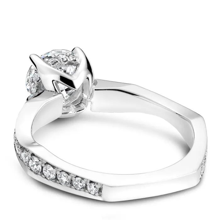 Noam Carver White Gold Curved Channel Set Euro Shank Engagement Ring Setting 061 CTW International Diamond Center Rings