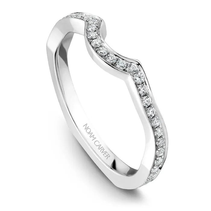 Noam Carver White Gold Curved Channel Set Euro Shank Engagement Ring Setting 061 CTW International Diamond Center Rings