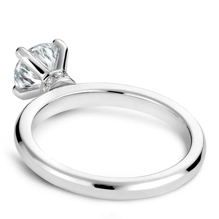 Noam Carver White Gold Peg Head Semi Mount Solitaire Engagement Ring Setting with Diamond Accents 004 CTW International Diamond Center Rings