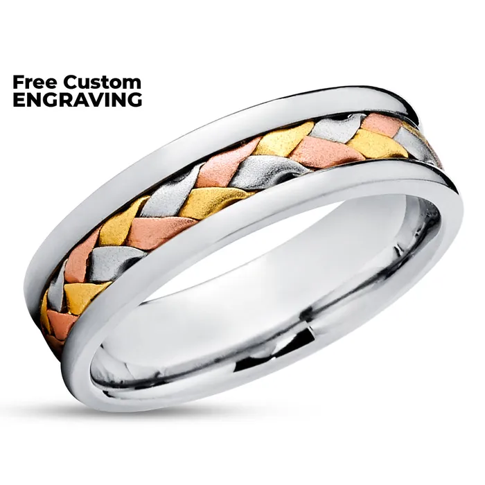 Rings Clean Casting Jewelry Rose Gold Wedding Ring Titanium Wedding Ring Braid Ring Rose Gold Ring Yellow Gold Ring Braid Ring