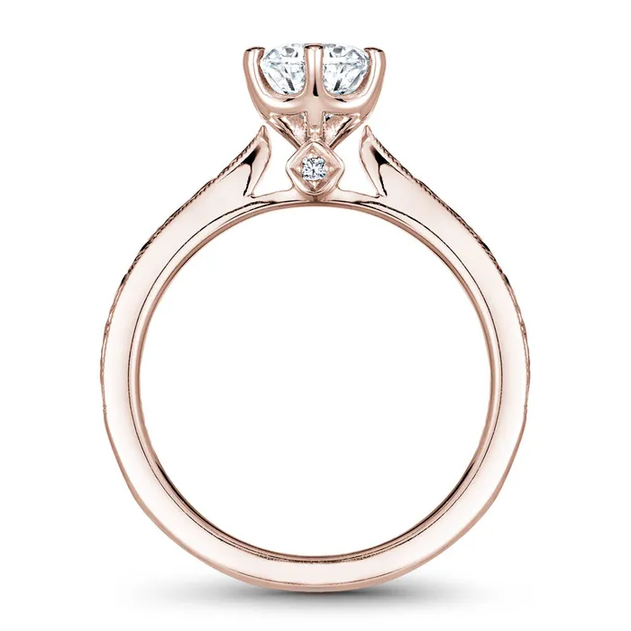 Rings International Diamond Center Noam Carver Rose Gold 6 Prong Engagement Ring Setting 002 CTW