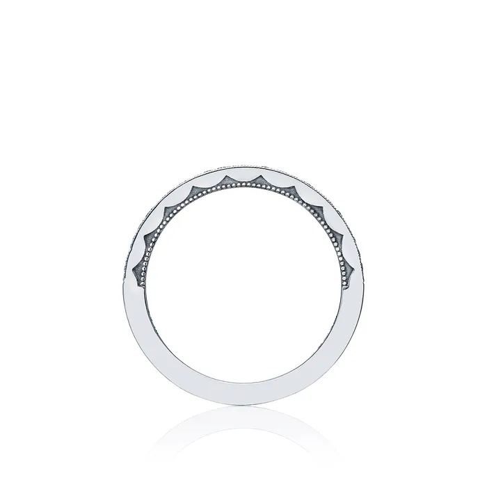 Rings Tacori 18k White Gold Sculpted Crescent Diamond Wedding Band 017 CTW International Diamond Center