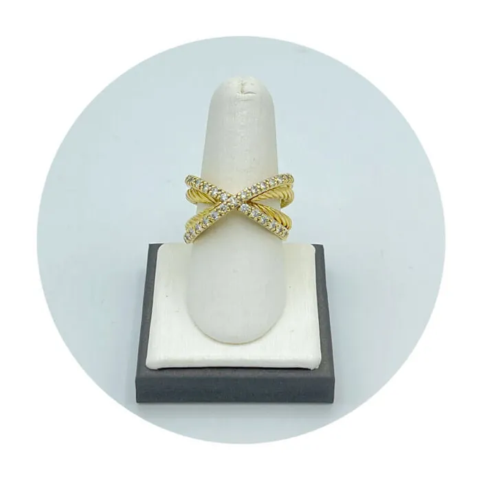 Shop IDC estore Rings Estate 18K Yellow Gold David Yurman Crossover Ring 050CTW Shop IDC estore Rings Estate 18K Yellow Gold David Yurman Crossover Ring 050CTW