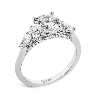 Simon G Round Cut Three Stone Engagement Ring Setting 066CTW International Diamond Center Rings Simon G Round Cut Three Stone Engagement Ring Setting 066CTW International Diamond Center Rings