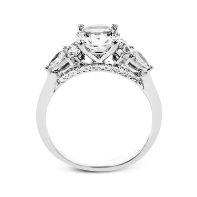 Simon G Round Cut Three Stone Engagement Ring Setting 066CTW International Diamond Center Rings
