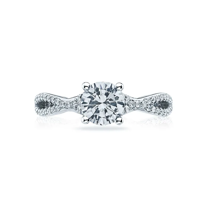 Tacori Platinum Ribbon Round Diamond Engagement Ring Setting 026 CTW International Diamond Center Rings Tacori Platinum Ribbon Round Diamond Engagement Ring Setting 026 CTW International Diamond Center Rings
