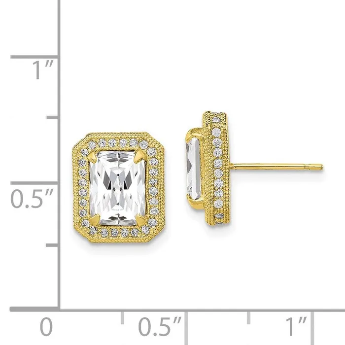 10K Tiara Collection Polished CZ Earrings Jewelry Earrings 10K Tiara Collection Polished CZ Earrings Jewelry Earrings