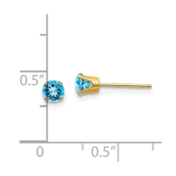 14k 4mm DecemberBlue Topaz Post Earrings Jewelry Earrings 14k 4mm DecemberBlue Topaz Post Earrings Jewelry Earrings
