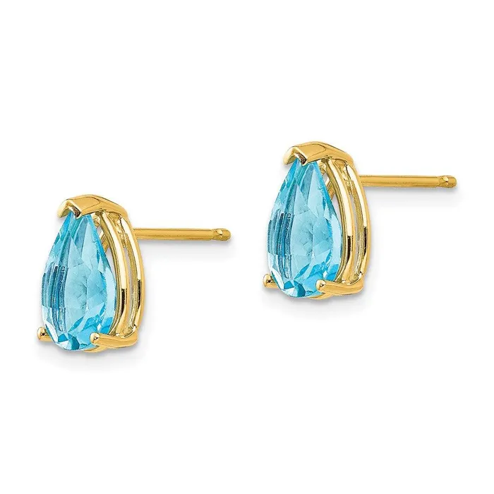 14k 9x6mm Pear Blue Topaz Earrings Jewelry Earrings 14k 9x6mm Pear Blue Topaz Earrings Jewelry Earrings