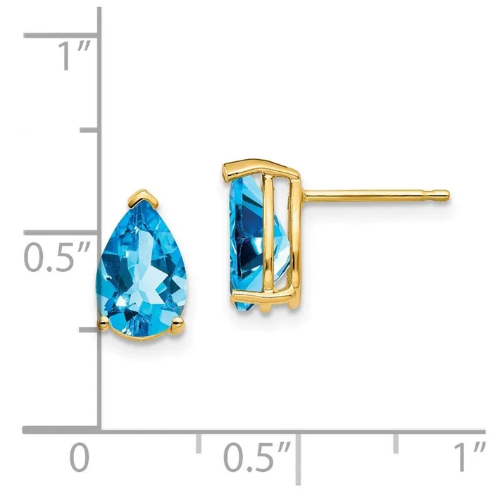 14k 9x6mm Pear Blue Topaz Earrings Jewelry Earrings 14k 9x6mm Pear Blue Topaz Earrings Jewelry Earrings