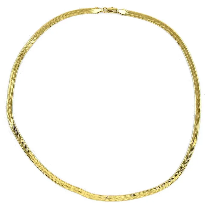 14K Gold Plated Herringbone Chain Necklace 20 x 5mm Bling Cartel Admin Necklaces