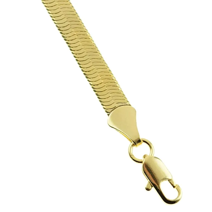 14K Gold Plated Herringbone Chain Necklace 20 x 5mm Bling Cartel Admin Necklaces