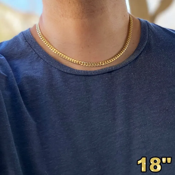 14K Gold Plated over 925 Silver Miami Cuban Link Chain Necklace 5MM 1824 Bling Cartel Admin Necklaces