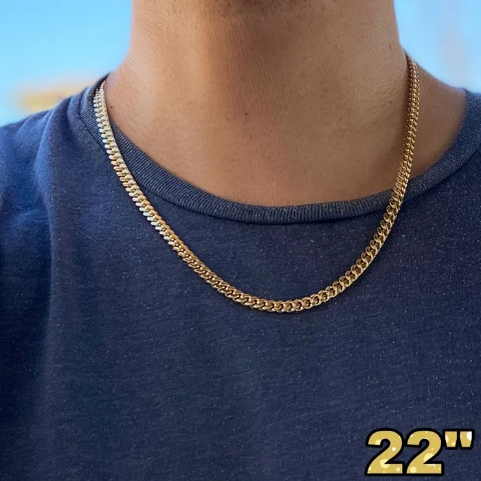 14K Gold Plated over 925 Silver Miami Cuban Link Chain Necklace 5MM 1824 Bling Cartel Admin Necklaces