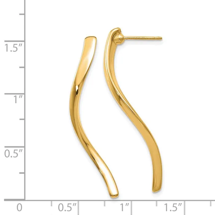 14k Long Curled Post Earrings Jewelry Earrings 14k Long Curled Post Earrings Jewelry Earrings