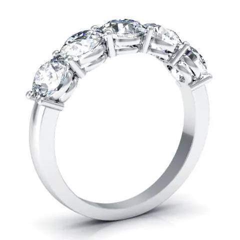 250cttw Shared Prong Round Lab Grown Diamond Five Stone Ring deBebians Rings