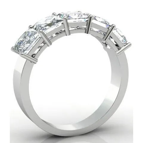 300cttw Princess Cut Shared Prong 5 Stone Anniversary Ring deBebians Rings