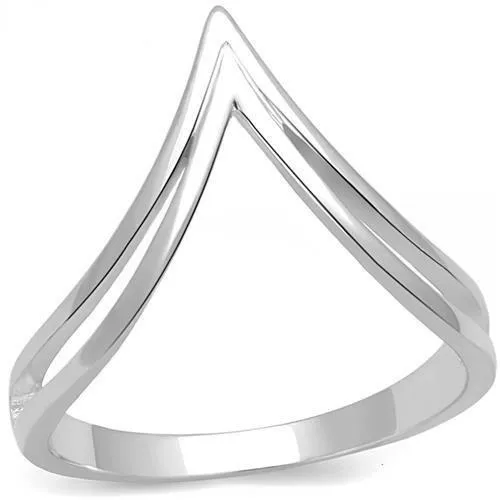 3W1383 Rhodium 925 Sterling Silver Ring with No Stone Alamode Rings