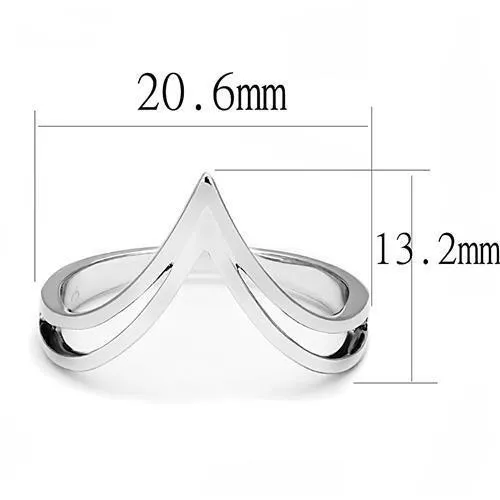 3W1383 Rhodium 925 Sterling Silver Ring with No Stone Alamode Rings