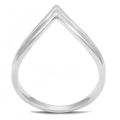 3W1383 Rhodium 925 Sterling Silver Ring with No Stone Alamode Rings