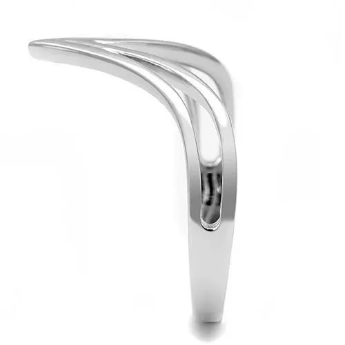 3W1383 Rhodium 925 Sterling Silver Ring with No Stone Alamode Rings