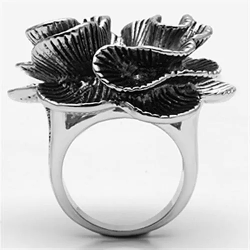 3W245 Rhodium Brass Ring with AAA Grade CZ in Clear Alamode Rings
