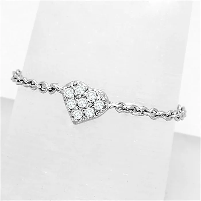 3W518 Rhodium Brass Ring with AAA Grade CZ in Clear Alamode Rings