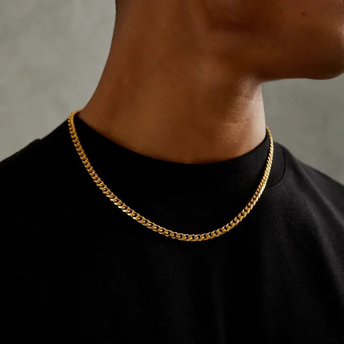 5mm Gold Cuban Chain VVS Jewelry PreStyled Sets