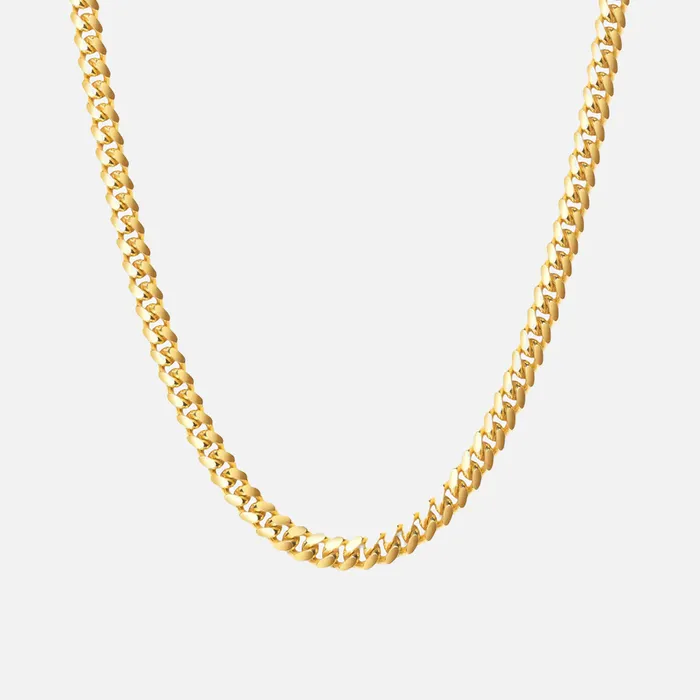 5mm Gold Cuban Chain VVS Jewelry PreStyled Sets