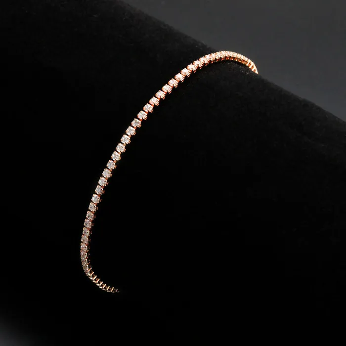 Alamode Bracelets 3W1684 Rose Gold Brass Bracelet with AAA Grade CZ in Clear Alamode Bracelets 3W1684 Rose Gold Brass Bracelet with AAA Grade CZ in Clear