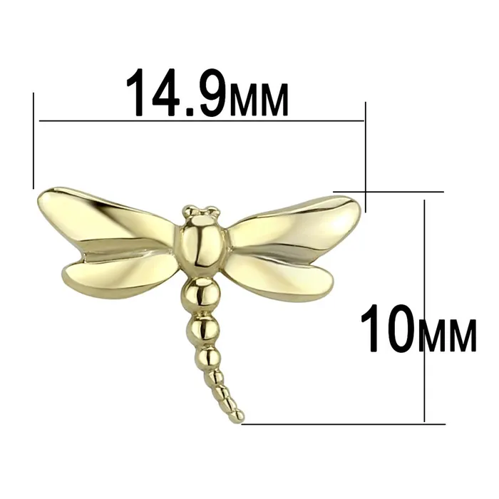 Alamode Earrings TK3491 IP GoldIon Plating Stainless Steel Earrings with No Stone