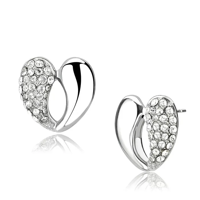 Alamode Earrings TK3653 High polished no plating Stainless Steel Earrings with Top Grade Crystal in Clear Alamode Earrings TK3653 High polished no plating Stainless Steel Earrings with Top Grade Crystal in Clear
