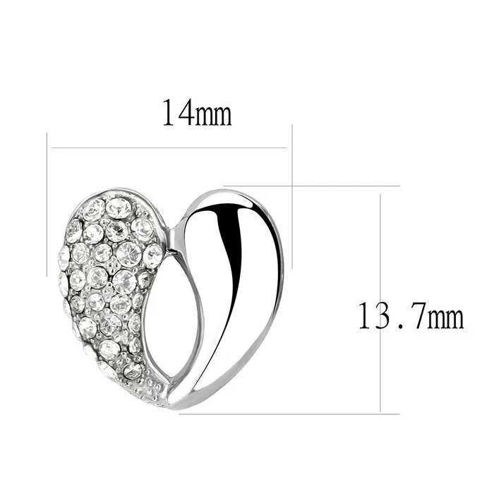 Alamode Earrings TK3653 High polished no plating Stainless Steel Earrings with Top Grade Crystal in Clear