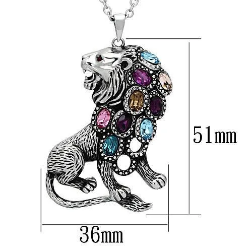 Alamode Necklaces TK1125 High polished no plating Stainless Steel Chain Pendant with Top Grade Crystal in Multi Color