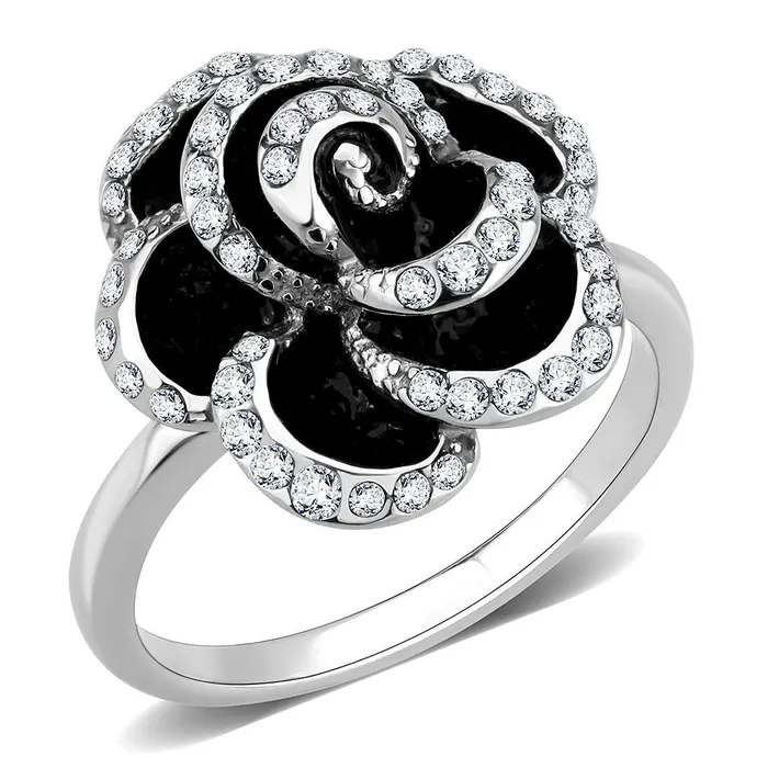 Alamode Rings TK3577 No Plating Stainless Steel Ring with Top Grade Crystal in Clear Alamode Rings TK3577 No Plating Stainless Steel Ring with Top Grade Crystal in Clear