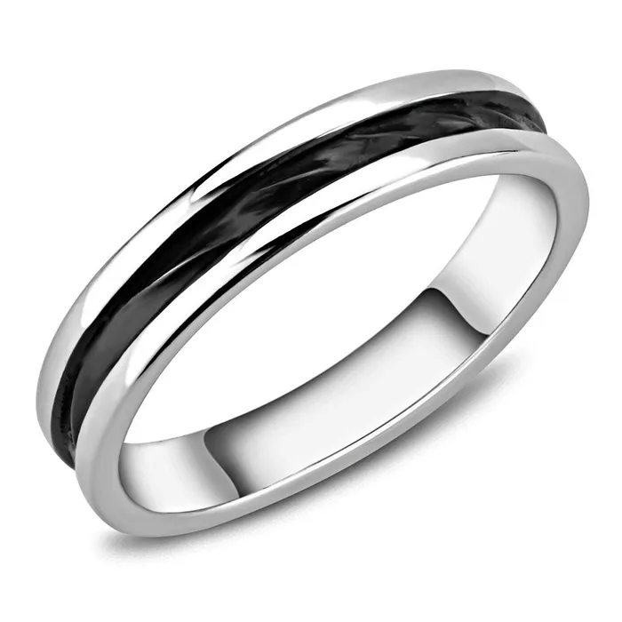 Alamode TK3502 TwoTone IP Black Ion Plating Stainless Steel Ring with No Stone Rings Alamode TK3502 TwoTone IP Black Ion Plating Stainless Steel Ring with No Stone Rings