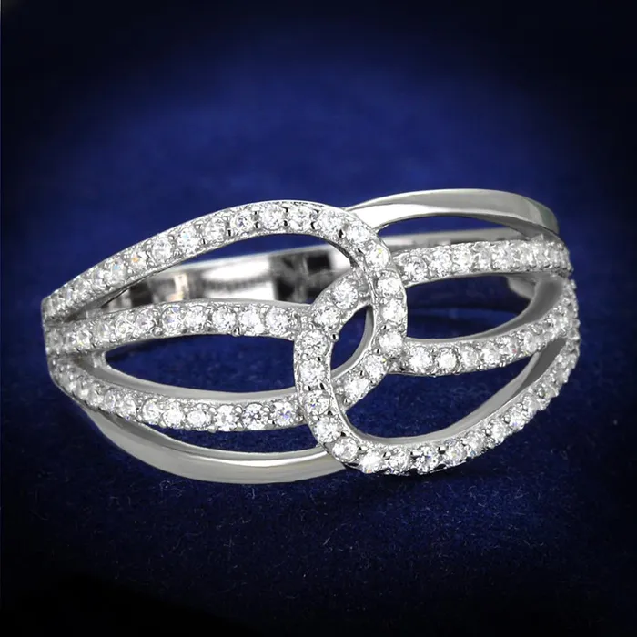 Alamode TS363 Rhodium 925 Sterling Silver Ring with AAA Grade CZ in Clear Rings Alamode TS363 Rhodium 925 Sterling Silver Ring with AAA Grade CZ in Clear Rings