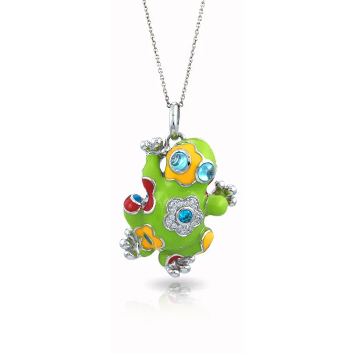 Belle Etoile Necklaces Belle Etoile Lucky Frog Pendant Green