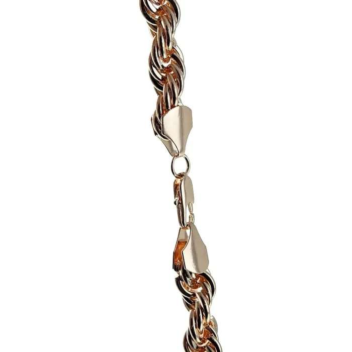Bling Cartel Admin Mens Rose Gold Finish Rope Chain Necklace 30 x 10MM Necklaces