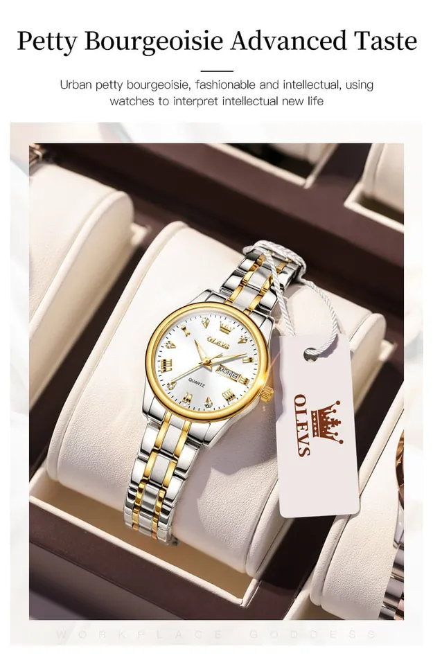 Bracelets Divine Inspiration Styles OLEVS Womens Fine Fashion Premium Quality Luxury Style Stainless Steel Bracelet Watch