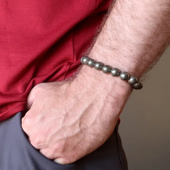 Bracelets Satin Crystals Pyrite Bracelet Gold Rush Abundance Money Stone