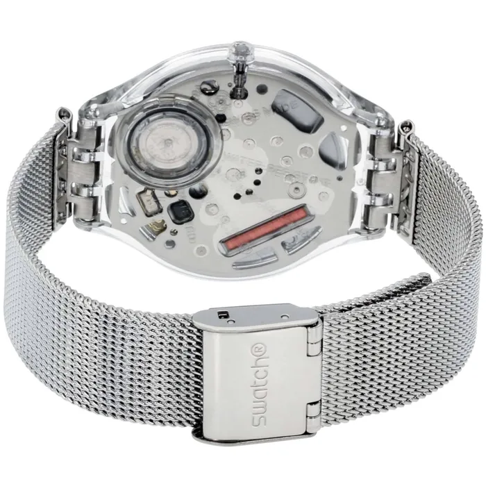 Bracelets Swatch Swatch Womens Watch Skin Skinstones Quartz Silver Dial Milanese Bracelet SVOK105M