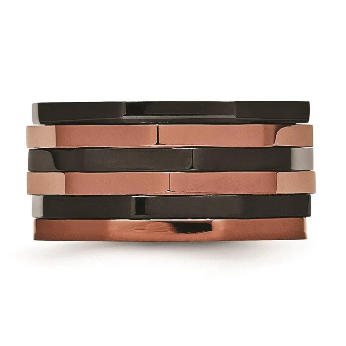 Chisel Rings Stainless Steel Black Brown IPplated Ring Chisel Rings Stainless Steel Black Brown IPplated Ring